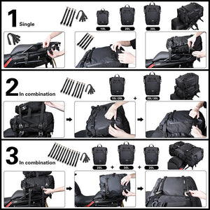 Sac de selle arrière noir Rhinowalk pour moto - vue 5