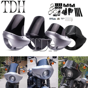 Carénage masque de phare pour moto Harley avec kit de fixation - vue 1
