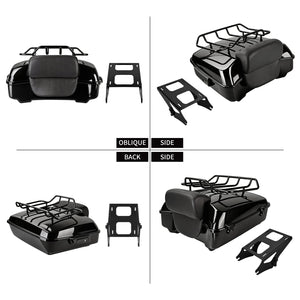 Valise de tourisme tronquée 27 cm avec dossier et porte-bagages pour Harley Touring - vue 3