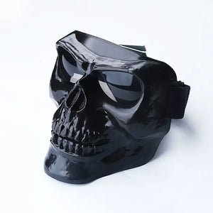 Masque décoratif tête de mort avec lunettes pour moto et déguisement - vue 4
