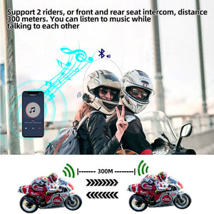 Kit intercom Bluetooth noir fixé sur un casque de moto - vue rapprochée - vue 2