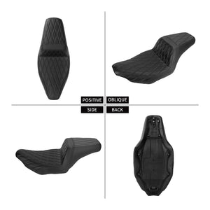 Selle biplace en cuir noir pour Harley-Davidson Touring - vue 5