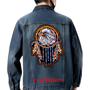 Grand écusson dorsal brodé style biker moto pour blouson - vue 31