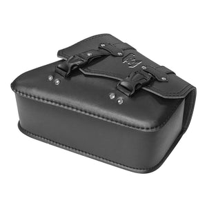 Sacoche latérale en cuir PU noir pour bras oscillant de moto custom - vue 6