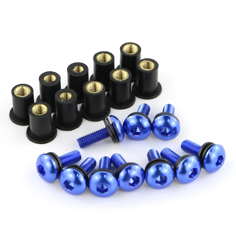 Kit d'écrous caoutchouc colorés pour fixation de pare-brise moto - vue 2