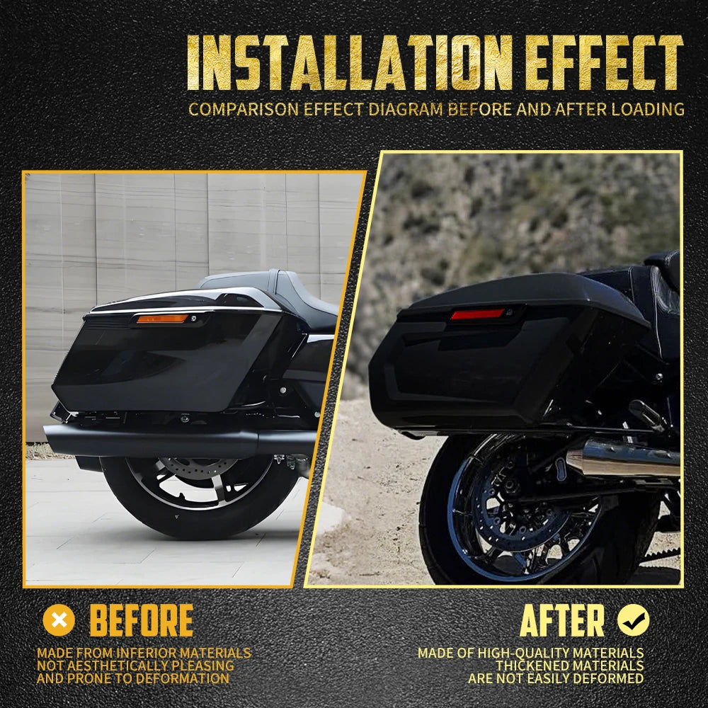 Sacoches rigides (saddlebags) avec fermoirs noirs pour Harley-Davidson Touring 2014-2023 – photo 2/7