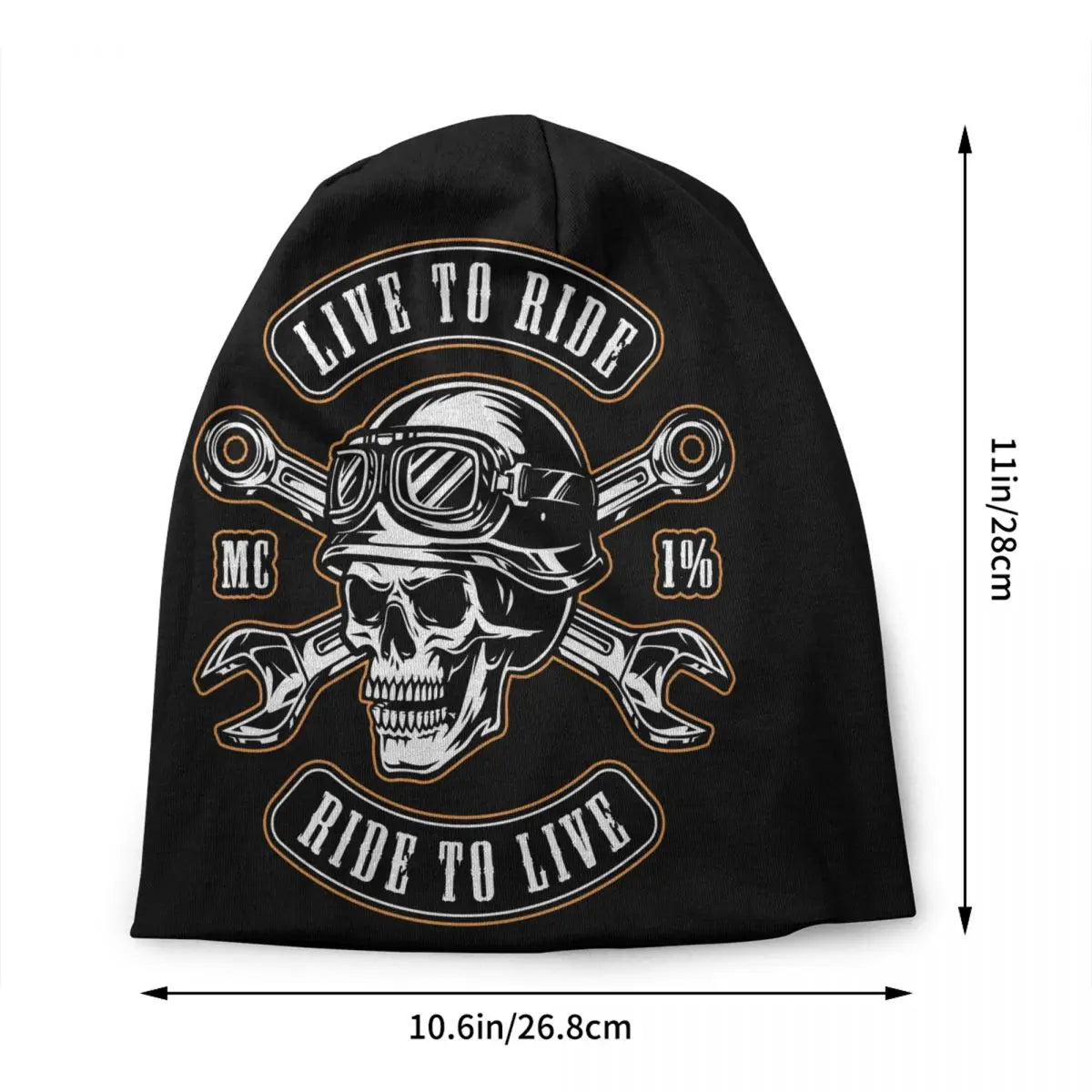 Bonnet tricot noir style rockabilly pour biker - vue 2