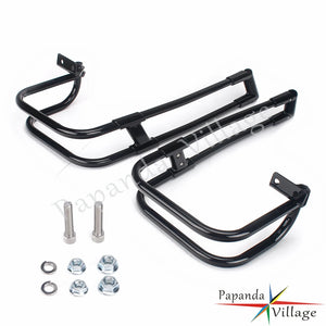 Arceau chromé double rail de protection de sacoche Harley - vue 8