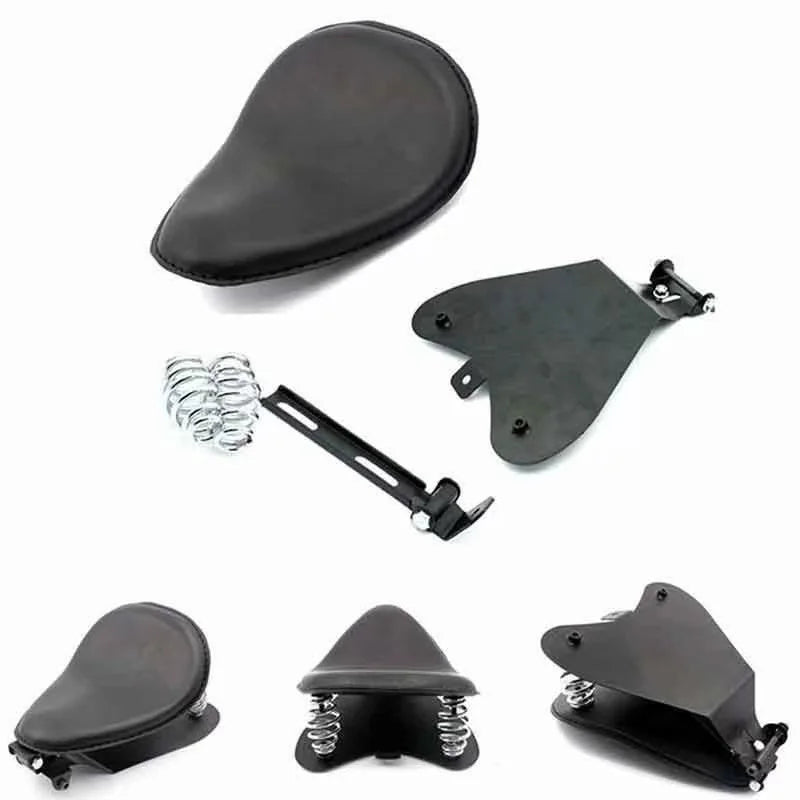 Selle solo vintage à ressorts style bobber pour moto (Harley, Honda, Yamaha, Kawasaki, Suzuki)