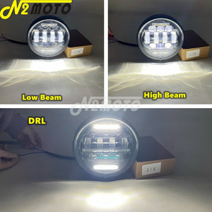 Phare rond chromé 5,75 pouces pour moto custom chopper bobber - vue 6