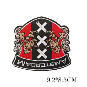 Grand écusson brodé aigle doré drapeau USA pour blouson moto - vue 16
