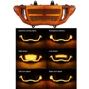 Phare LED avant noir TCMT monté sur une Harley-Davidson CVO Road Glide - vue 6