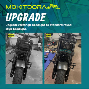 Support de conversion de phare rond pour Harley-Davidson Softail Fat Bob 2018 et plus – photo 5/7