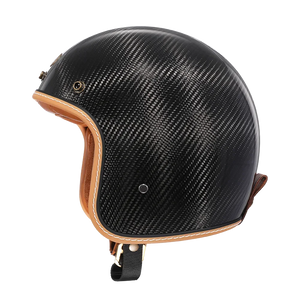 Casque moto jet léger fibre de verre noir - vue 4