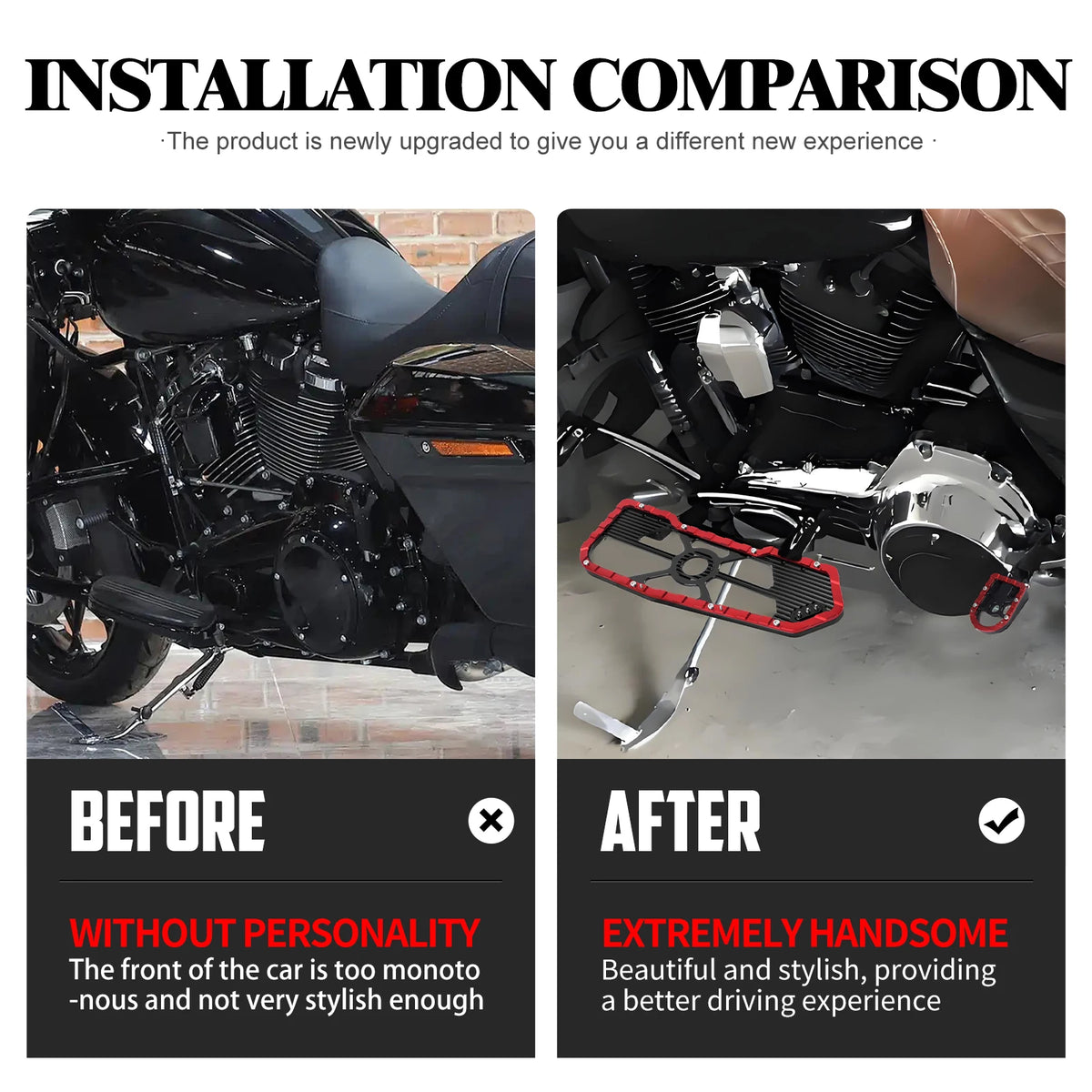 Planchers avant et arrière colorés en aluminium pour Harley-Davidson Touring - vue 2
