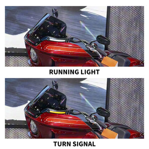 Feux LED noirs de clignotant fixés au pare-brise d'une Harley-Davidson Softail - vue 3