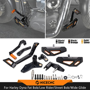 NICECNC - Kit complet commandes avancées et repose-pieds pour Harley-Davidson Dyna Fat Bob FXDF, Street Bob FXDB, Low Rider FXDL, Wide Glide 2000-2017 – photo 1/9