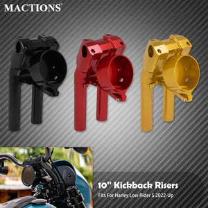 Kit de Rehausseurs de Guidon 10" avec Support Compteur (Kickback Risers) - Harley-Davidson Softail Low Rider S 2022-2024 – photo 1/9