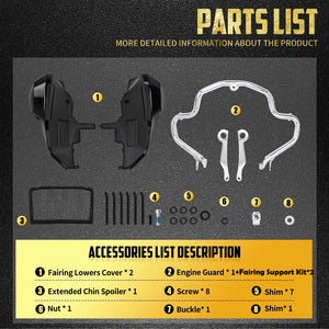 Kit Bas de Carénage + Crash Bar Moteur et Supports - Harley-Davidson Touring CVO Road Glide 2023-2025, FLHX 2024 et plus – photo 6/9