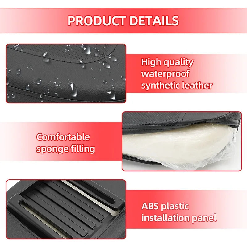 Coussin dossier arrière universel pour porte-bagages sissy bar, passager - Honda, Yamaha, Suzuki, Harley-Davidson