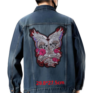 Grand écusson dorsal brodé style biker moto pour blouson - vue 3