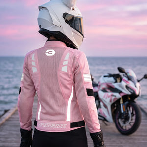 Blouson moto femme noir respirant - vue de face - vue 6