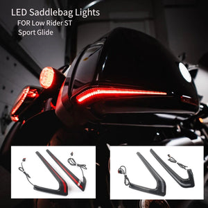 Feux LED de sacoches arrière « Tracer », rouge/fumé - Harley-Davidson Softail Low Rider ST 2022-2024 – photo 2/6