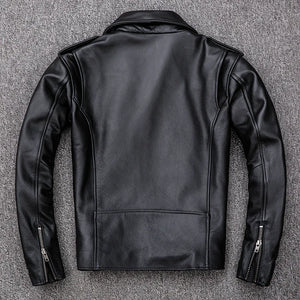 Blouson en cuir moto homme zip asymétrique - vue - vue 4