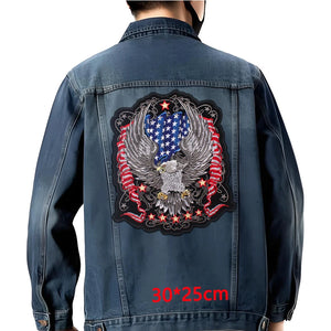 Grand écusson dorsal brodé style biker moto pour blouson - vue 4