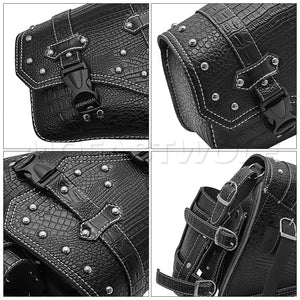 Sacoche de bras oscillant noire fixée sur le bras oscillant d'une Harley-Davidson - vue 5