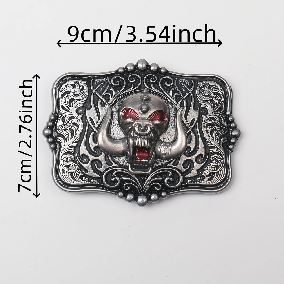 Boucle de ceinture métallique motif cowboy western - vue 2