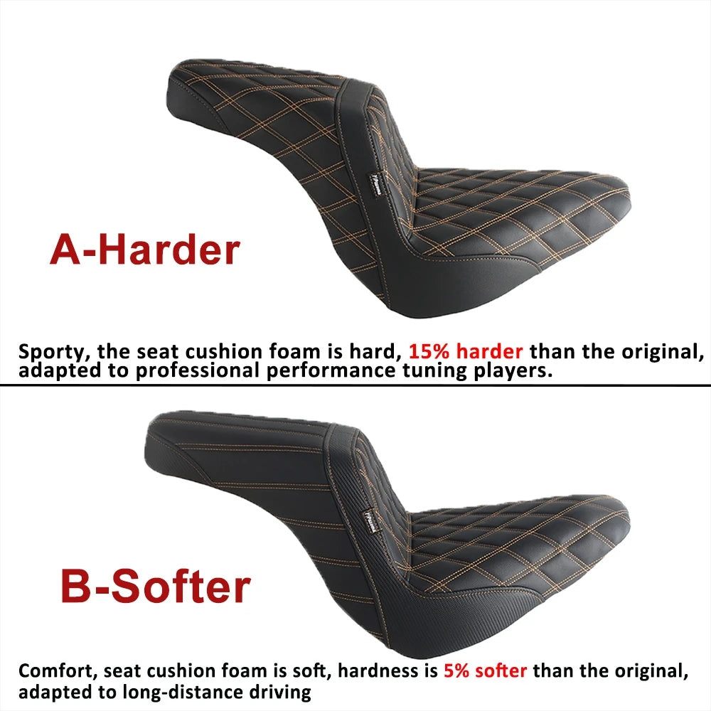 Selle biplace pour Harley-Davidson Softail FLSB / FXLR / FXLRS / FXLRST Sport Glide / Low Rider (2018 et +)