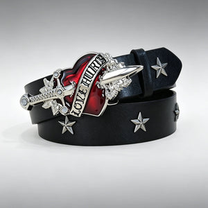 Ceinture homme cloutée boucle croix style punk - vue 6
