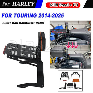 Dossier Sissy-Bar avec Porte-Bagages pour Harley-Davidson Touring 2014-2025 - vue 3