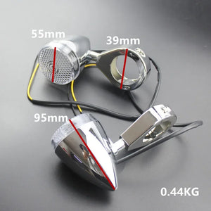 Clignotant LED chromé fourche 39 mm pour Harley Sportster / Dyna - vue 2