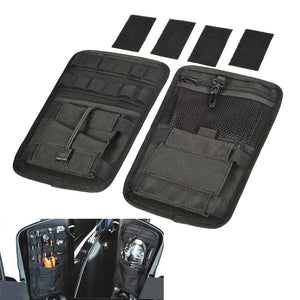 Kit de doublures textiles noires installées dans une sacoche rigide de moto - vue 3