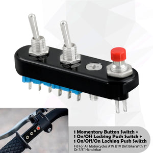 Interrupteur noir pour guidon moto universel - vue 21