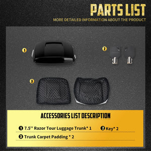 Top Case Arrière Chopped/Razor/King (7,5\"/10,7\"/13,7\") - Harley-Davidson Touring 2014-2025 – photo 7/12