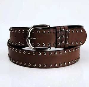 Ceinture noire simili cuir cloutée style punk Y2K - vue 8