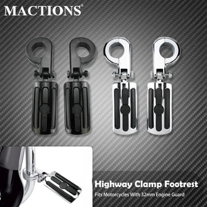 Repose-Pieds Highway 32mm pour Barre de Garde - Harley-Davidson Touring, Sportster, Softail – photo 1/12