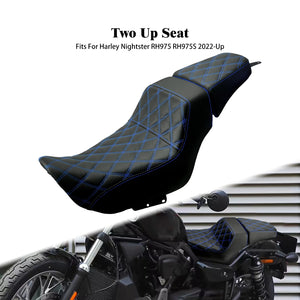Selle biplace en cuir pour moto Harley-Davidson Nightster - vue 7
