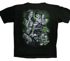 T-shirt femme moto imprimé tattoo 4:20, coton manches courtes - vue 3