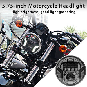 Phare LED style X 5,75 pouces avec feu de jour ambre pour moto rétro Harley Sportster et Scout - vue 3
