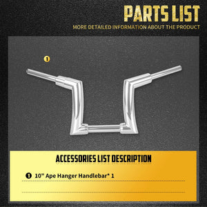 Guidon Ape Hanger 10" (Z-Design) - Harley-Davidson Sportster, Dyna, Softail & Touring – photo 7/7