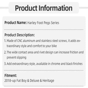 Repose-Pieds et Plateformes Larges (Floorboards) - Harley-Davidson Fat Boy, Deluxe, Heritage 2018 et plus récent – photo 6/14