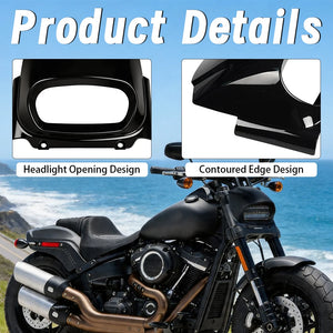 Cache de carénage noir pour phare de Harley-Davidson Fat Bob - vue 4