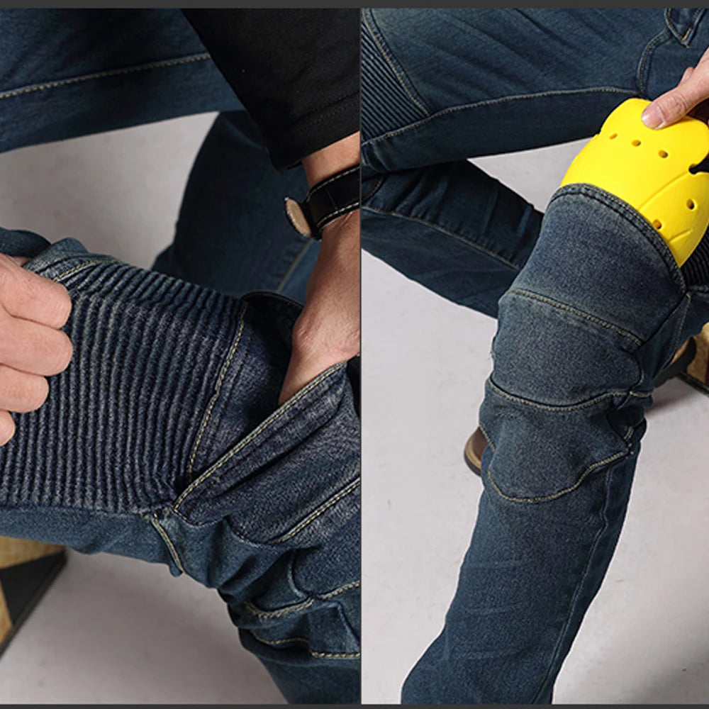Jean moto noir avec protections amovibles - vue 2