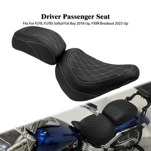 Selle biplace noire pour Harley-Davidson Softail Fat Boy - vue 9