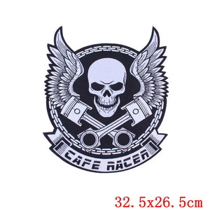 Écusson dorsal brodé biker punk crâne aigle - vue 46