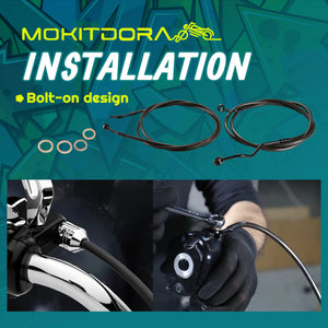 Kit Câble d'Embrayage Hydraulique et Durites de Frein Supérieures pour Guidon Surélevé (12/14/16\") - Harley-Davidson Touring ABS 2014-2016 – photo 6/12